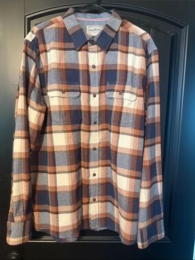 Flag and Anthem Navy & Cream Plaid Button-Down Shirt